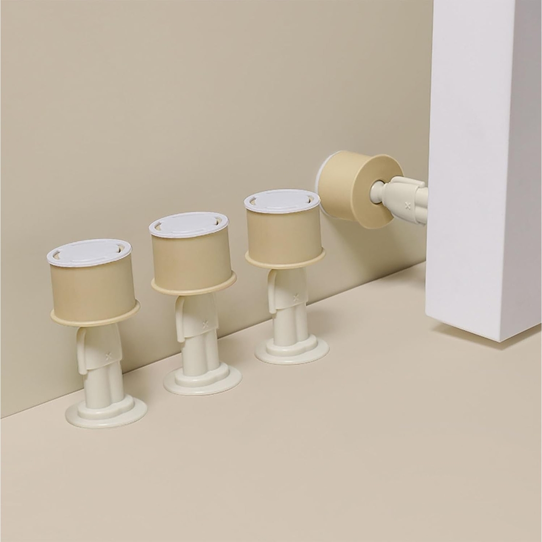 Opritor de Usa, Flippy, din Silicon, Model Magicial, cu Prindere de Perete, Anti-Coliziune, 4x 8.5 cm, Galben