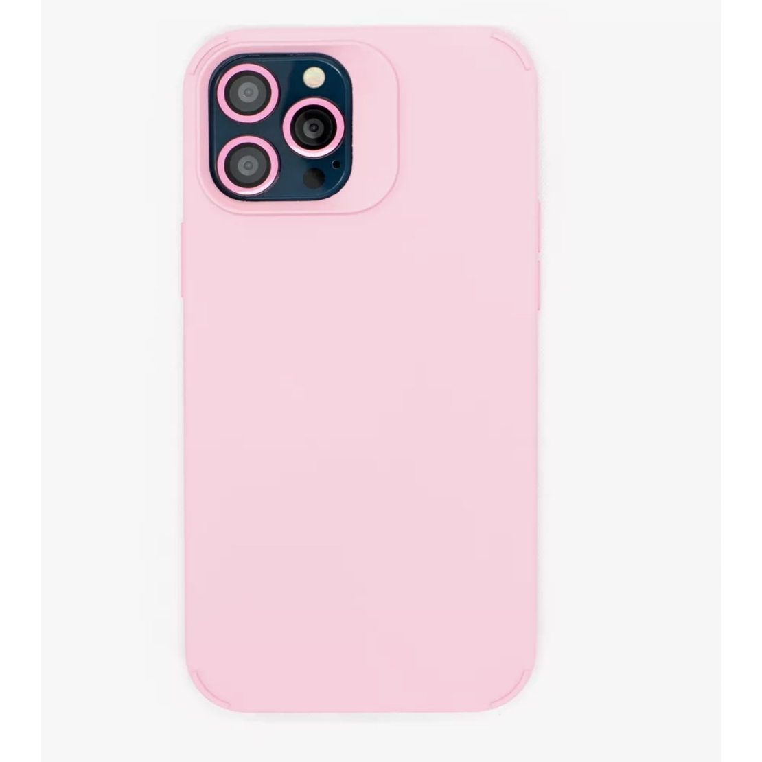 Husa Apple iPhone 15 Pro Max, Flippy, din Silicon Lichid, Interior din Microfibra, Lentile Fosforescente de Protectie Camera, Anti Amprenta, Rezistenta la Socuri, Roz