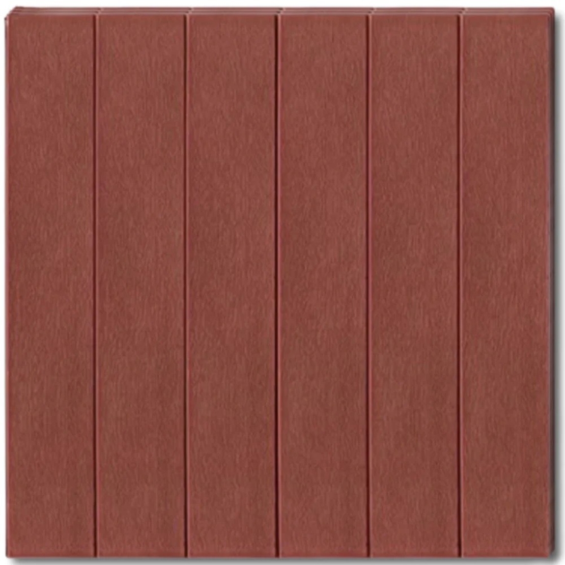 Set 10 Placi Tapet 3D, Flippy, 70 x 70 cm, Grosime 3 mm, din Rasina, Tip Placi de Lemn, Suprafata Acoperita 4.9 mp, Caramiziu