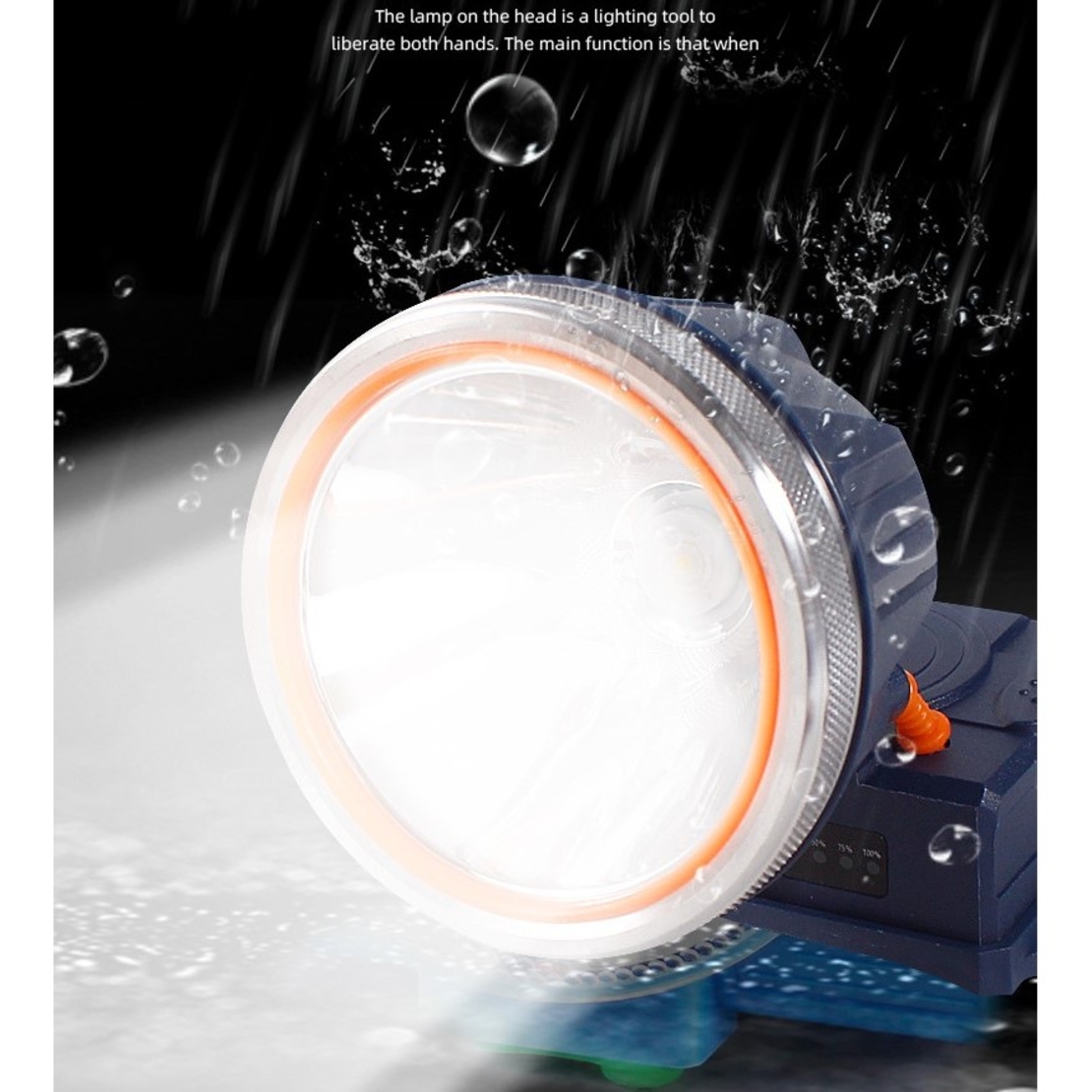 Lanterna LED de Montat pe Cap, Flippy, cu Raza Lunga de Zoom, Reincarcabila USB, Far Telescopic, Rezistent la Apa, Reglabil, pentru Pescuit in Aer Liber, Camping, Lumina Puternica, Lanterna, 10.5x8x6.5 cm, Albastru
