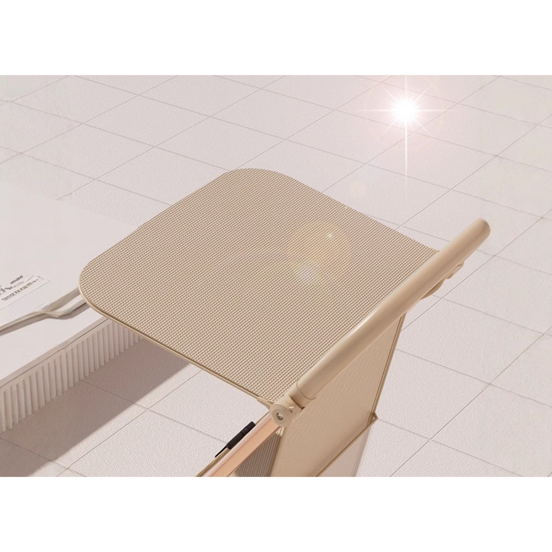 Carut Pliabil, Flippy, Usor, Compatibil cu Avionul, de Plimbat/Dormit, Parasolar, Cutie Depozitare, Tabla de Masa, 93 x 70 x 40 cm, Bej