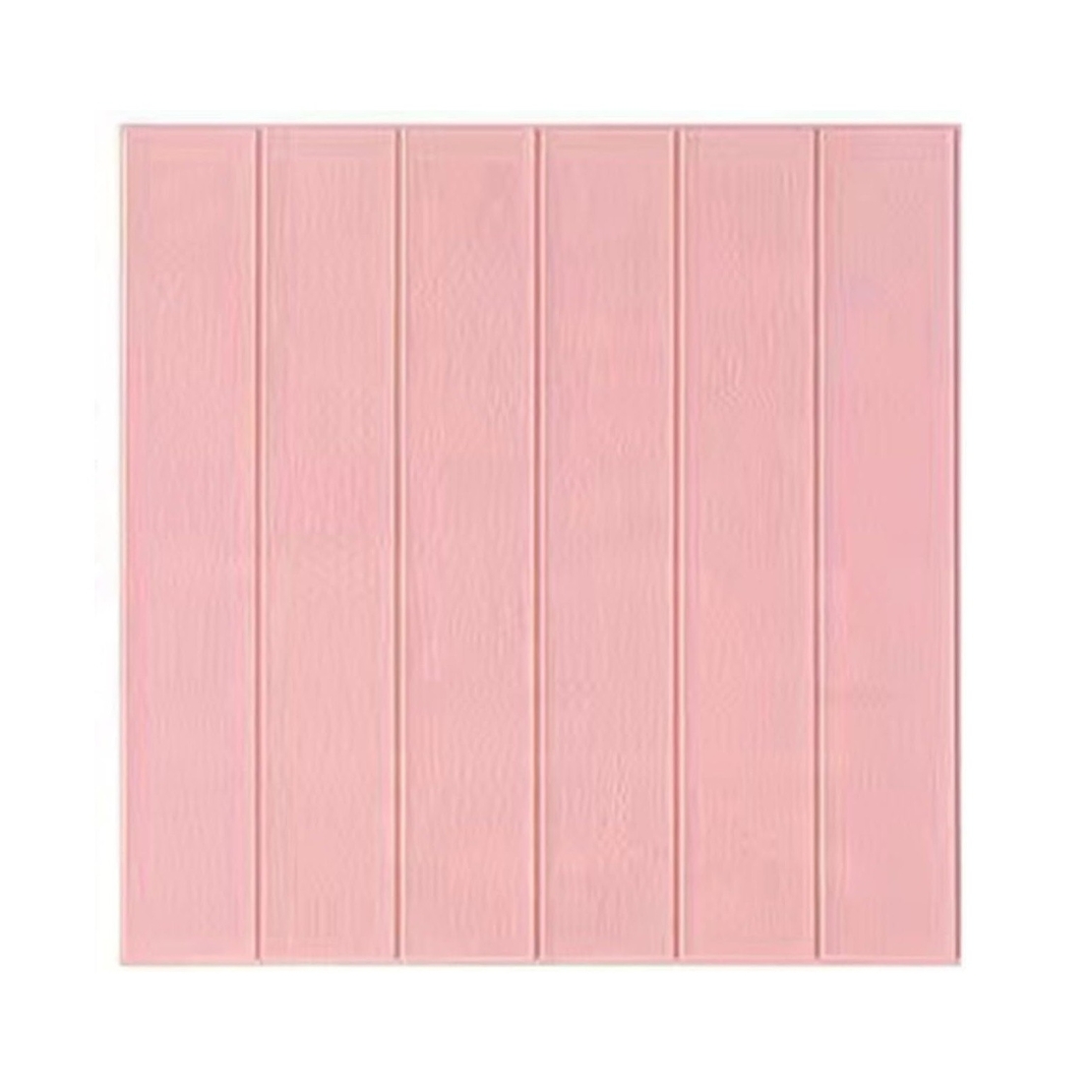 Set 10 Placi Tapet 3D, Flippy, 70 x 70 cm, Grosime 3 mm, din Rasina, Tip Placi de Lemn, Suprafata Acoperita 4.9 mp, Roz Pudrat