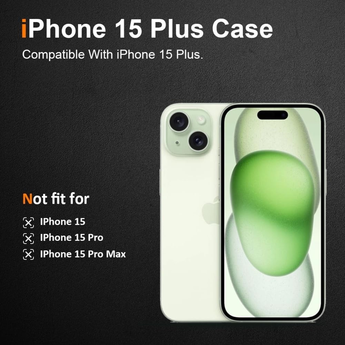 Husa de Protectie din Silicon, pentru Apple iPhone 15 Plus, PC, Antisoc, Rezistenta la Impact, Transparenta