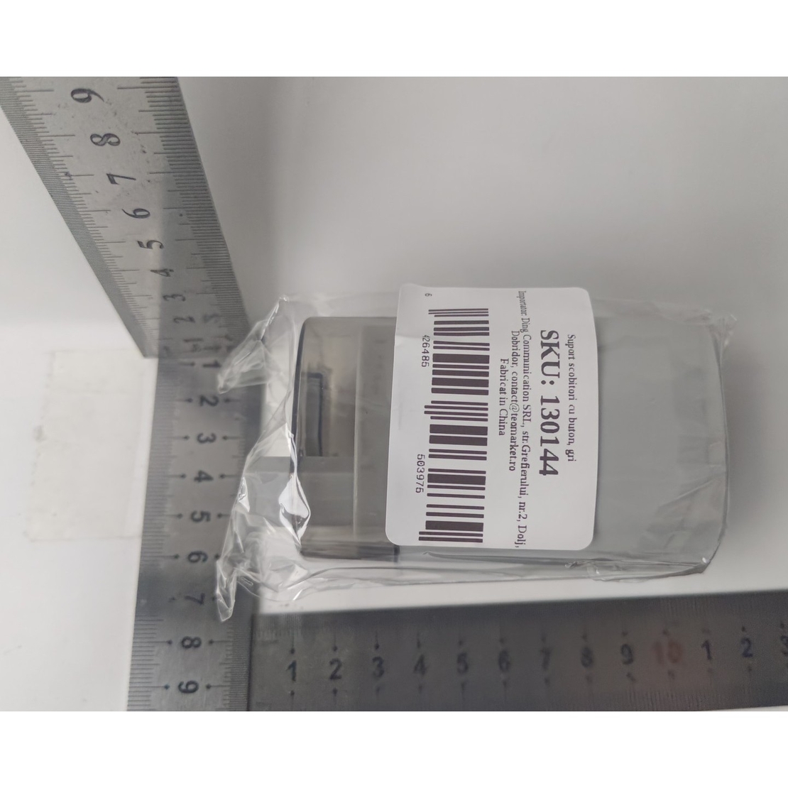 Suport Scobitori, Flippy, Automat, cu Buton si Capac, din PP, 9.5x6 cm, Gri
