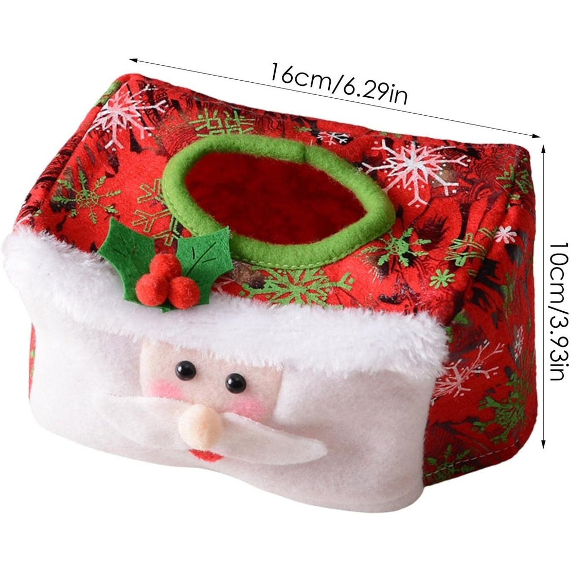 Cutie Decorativa pentru Servetele, Flippy, Model Mos Craciun, Tematica Craciun, 16 x 10 cm, Rosu