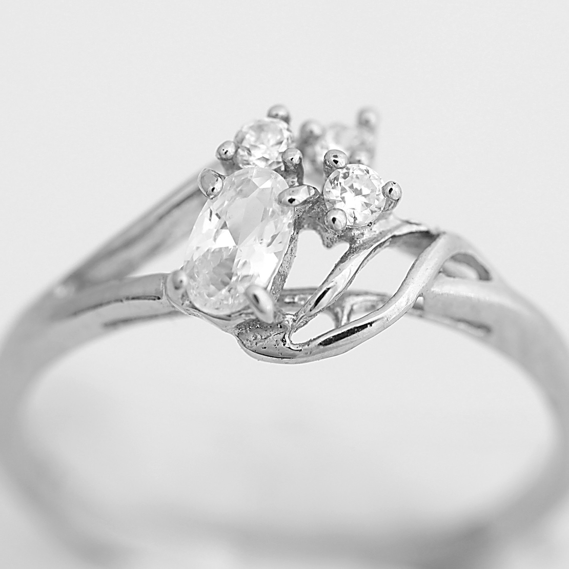 Inel din Argint 925 cu Zirconii, rodiat, marimea 56