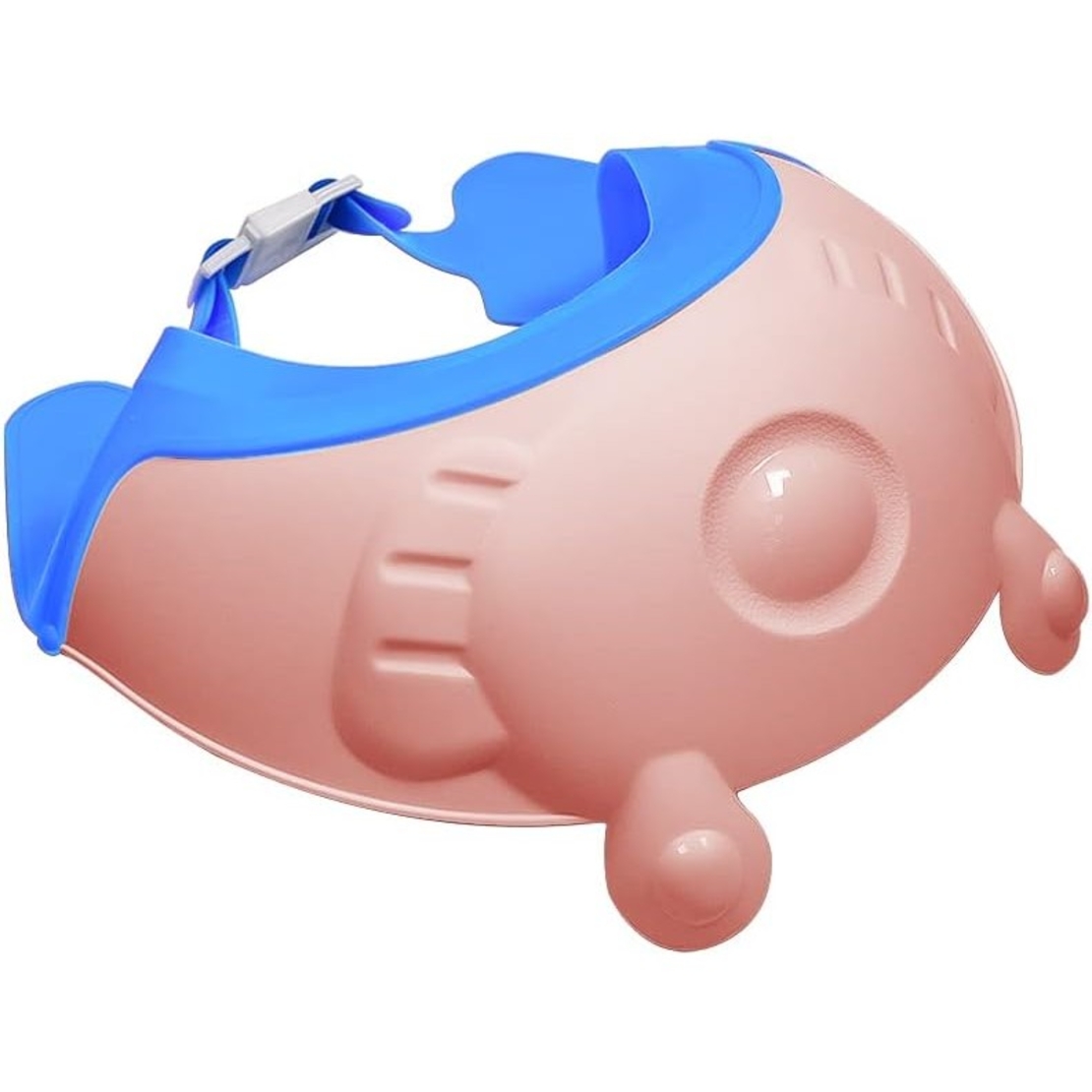 Viziera de Protectie Baie Pentru Copii, Fippy, Model Broasca, Dimensiune ajustabila, Durabil, Usor de curatat, Impotriva Samponului, pentru Ochi si Urechi, TPE+PP, 24x23 cm, Roz