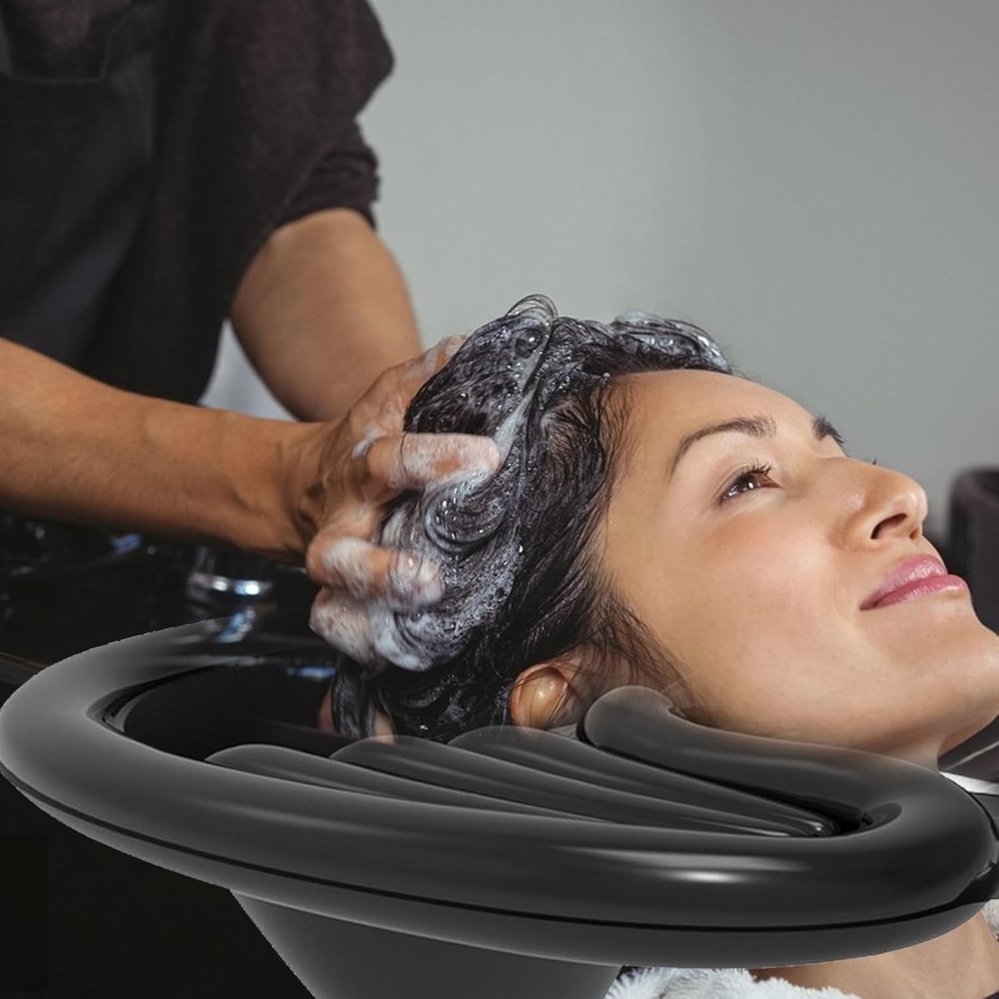 Set Gonflabil pentru Spalat pe Cap, Flippy, pentru Copii, Femei Insarcinate si Varstnici, 81 x 60 x 38 cm, Ajustabil, Negru