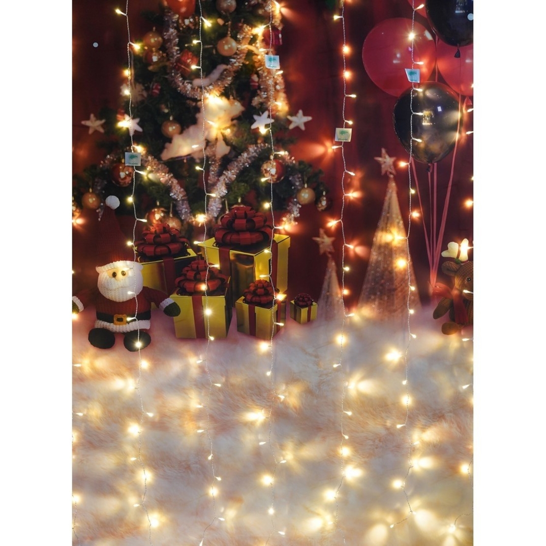 Instalatie Craciun, Tip Perdea, IP44, 8 m x 2 m, 960 LED-uri, Alb cald, 8 jocuri de lumini, Transformator, Interconectabila, Prelungitor 3 m inclus, Fir transparent, Interior/ Exterior, Flippy