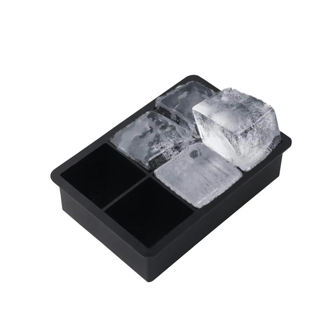 Forma pentru Gheata, Flippy, 6 Forme Patrate cu Capac, din Silicon, 17 x 12 x 6 cm, Negru