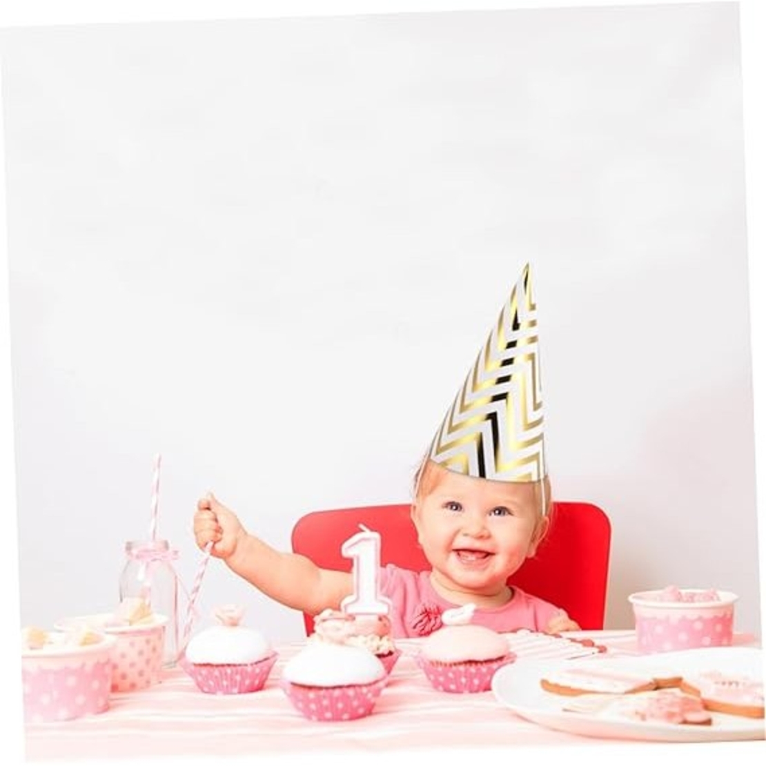 Set 6 Coifuri, Flippy, Petrecere Copii, din Carton, 20 x 13.5 cm, Model 8 Valuri, Argintiu