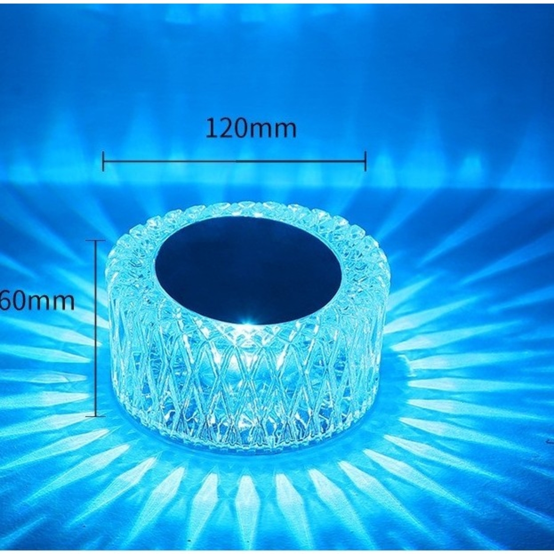 Lampa LED RGB 16, Flippy, 3 Nivele de Intensitate, Incarcare USB, 3W, Cristal Acrilic, 6x12 cm, Telecomanda, Transparent