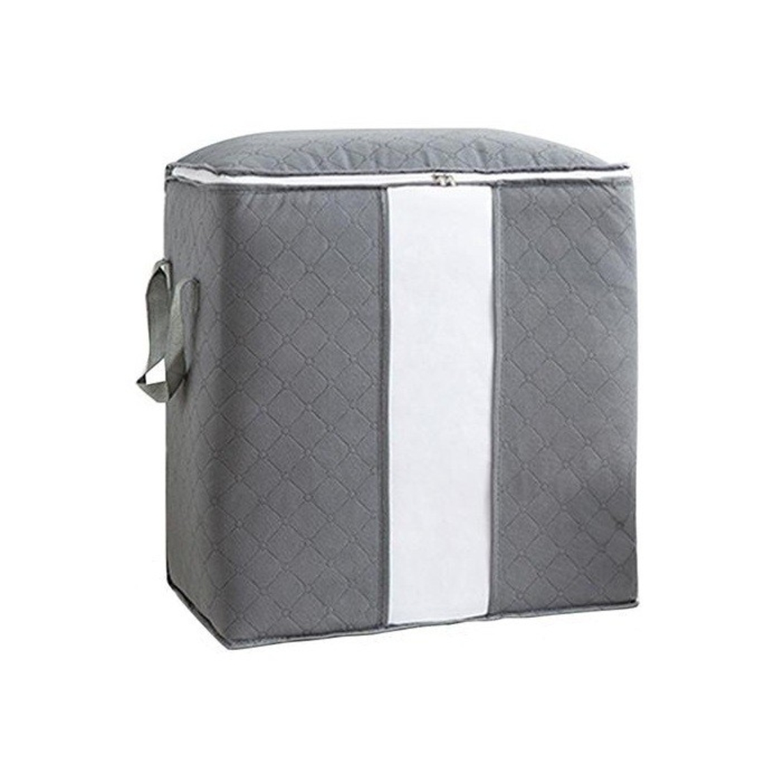 Husa de Depozitare, Flippy, Intrebuintare Multipla, Pliabila, cu Fermoar Bidirectional si Fereastra Laterala Transparenta, Lavabila, 50x48x28 cm, Gri