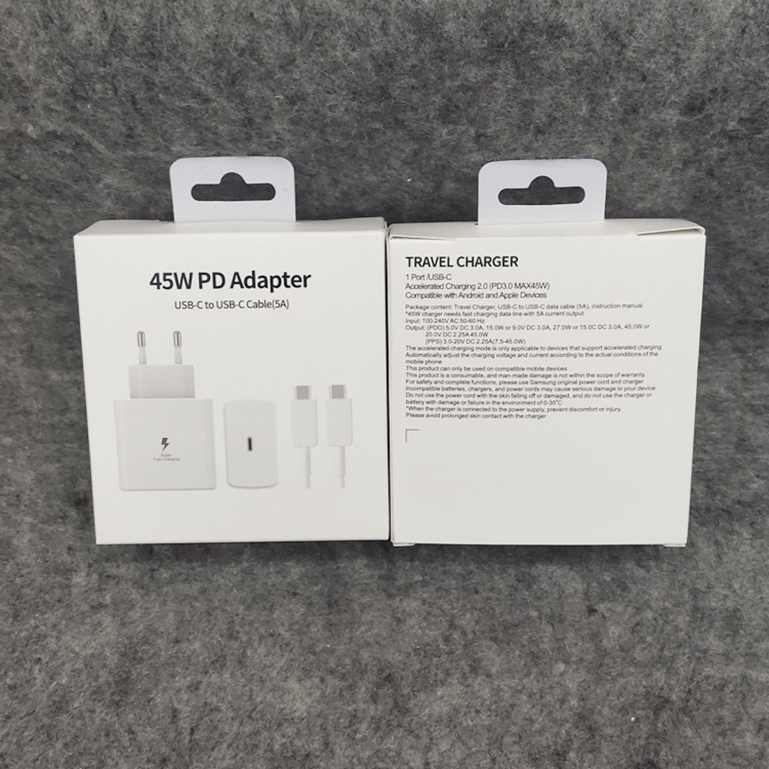 Incarcator Super Fast Charge, Flippy, Adaptor Fast Charge 45W, 5A, PD 3.0, Cablu 1m, Incarcator Fast Charge USB Type-C, Alb