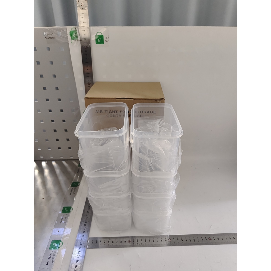 Cutii de depozitare alimente, Flippy, Set din 8 Cutii pentru Condimente, Cereale, Cutii pentru Bucatarie, din Plastic PP, Cutii Alimentare, Diferite Dimensiuni, Transparente