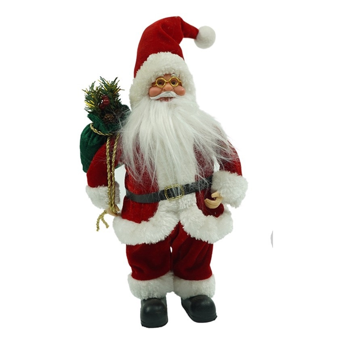 Jucarie decorativa, Flippy, Mos Craciun , standard, lana, tesatura de plus, poliester, 32 cm inaltime, interior/exterior