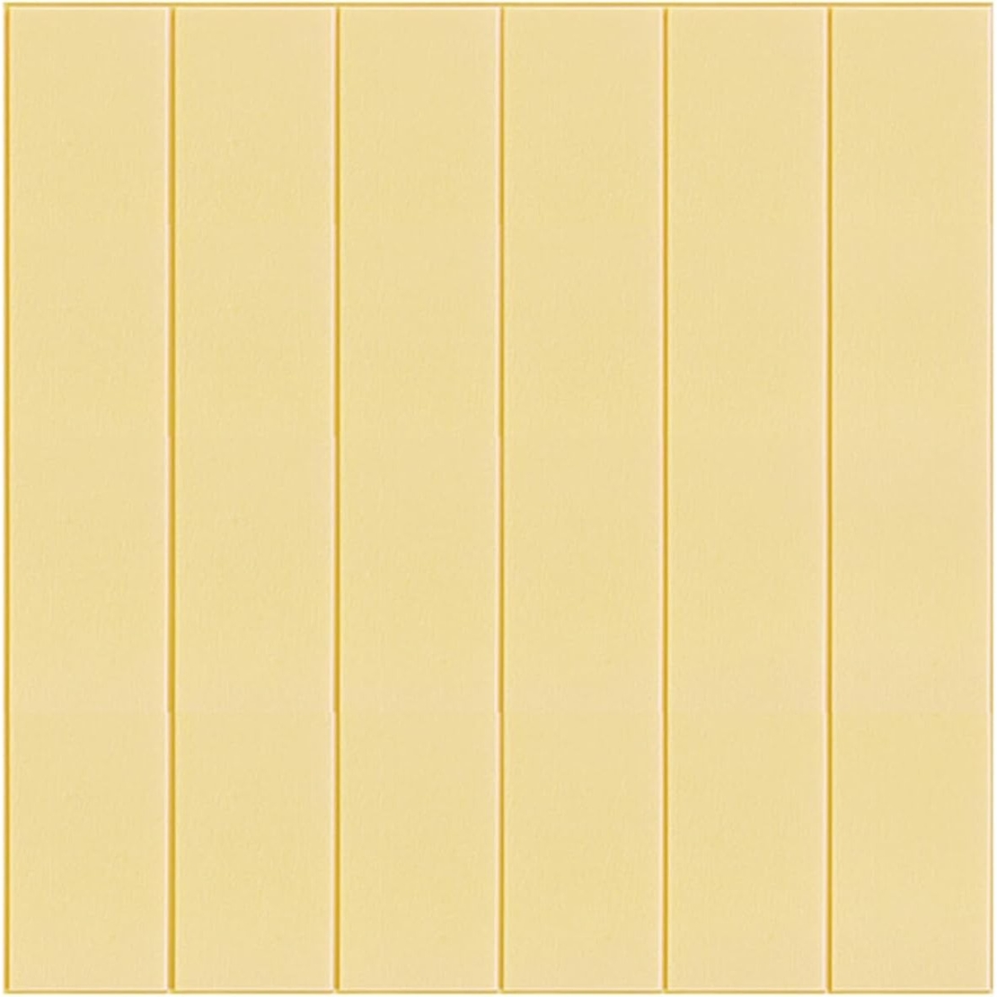 Set 10 Placi Tapet 3D, Flippy, 70 x 70 cm, Grosime 3 mm, din Rasina, Tip Placi de Lemn, Suprafata Acoperita 4.9 mp, Crem Deschis