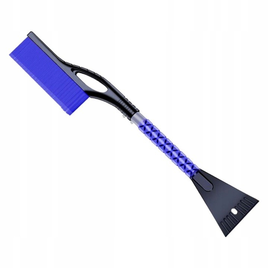 Perie de Zapada cu Racleta pentru Masina, Flippy, Multifunctionala, Demontabila, cu Maner Antiderapant, Aluminiu, Plastic, Fragmentarea Ghetii de pe Parbriz, Solutia pentru Iarna, pentru Dezghetare, 68x24x11.1 cm, Albastru