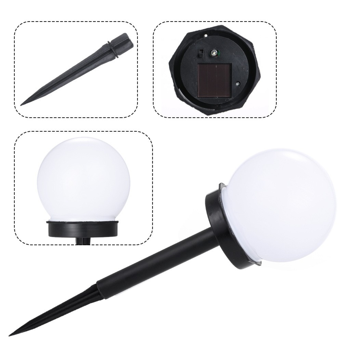 Set 2 Lampi Solare LED, Sferice, Tip Glob Flippy, Diametru 10 cm, Alb rece