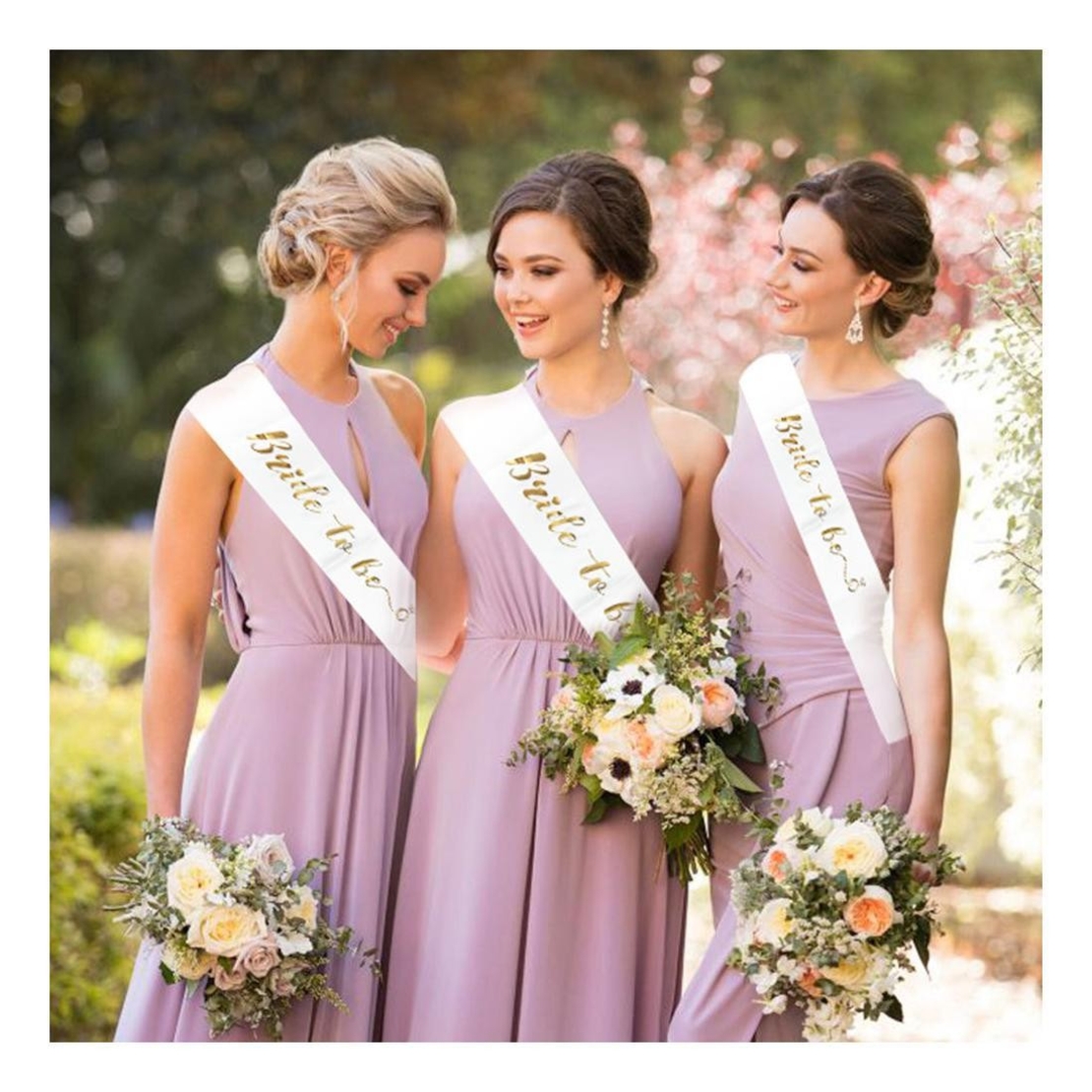 Set 10 Panglici Bride to Be si Team Bride, Flippy, din Panza, Alb/Roz