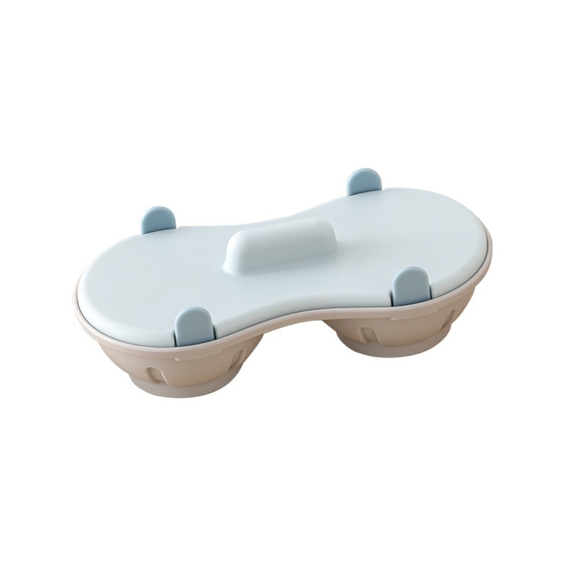 Recipient Dublu pentru Oua, Flippy, din Plastic Flippy, pentru Gatit la Microunde, 22 x 11.8 x 8 cm, Albastru