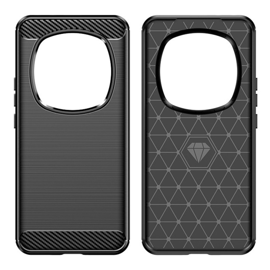 Husa de Protectie pentru Honor Magic 6 Pro, Flippy, Protectie 360, din TPU cu element de Carbon, Anti Alunecare, 1.8 mm, Negru