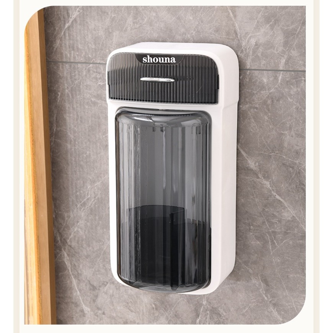 Organizator Baie, Flippy, 4 Compartimente si 1 Sertar, Rotire 360 Grade, din PP+PET, 27.5 x 16 x 11 cm, Alb/Negru