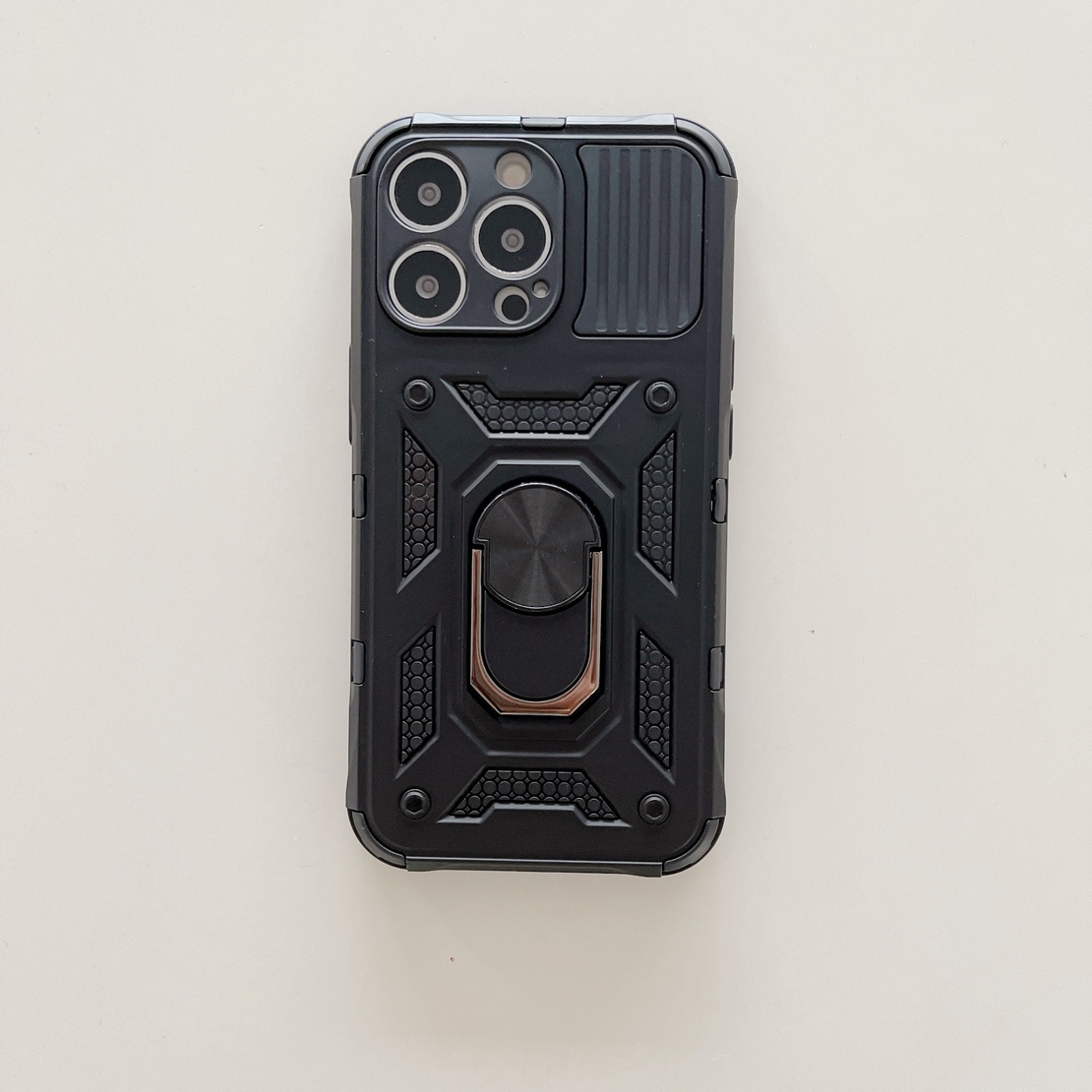 Husa de protectie, Flippy, compatibila cu Apple iPhone 13 Pro Defender Model 4 cu suport,Negru