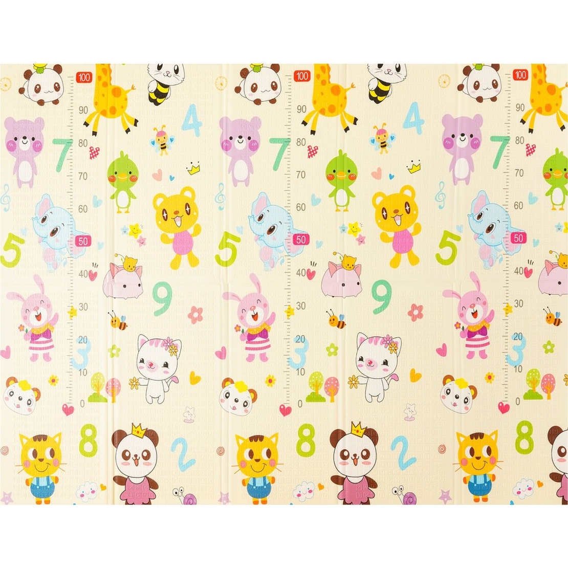 Covoras pentru Copii, Flippy, cu 2 Fete, Model Animale Marine/Exotice, din XPE+PE, Impermeabil, Antiderapant, Protectie Termica, +3 Luni, Pliabil, 180 x 200 x 1.5 cm, Multicolor