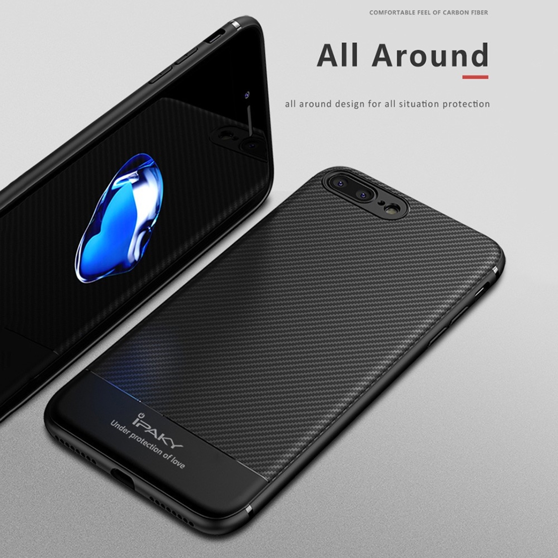 Husa Apple iPhone 8 Plus IPAKY Carbon Fiber Negru