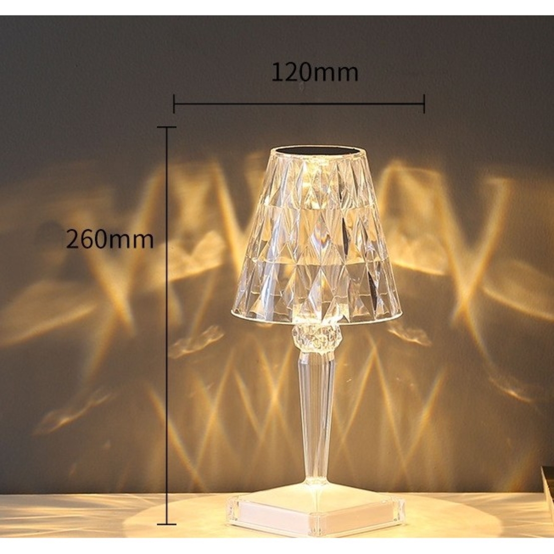 Lampa de birou pe LED RGB 16, Flippy, dimmer tactil, 3 nivele de intensitate, incarcare USB, 3W, Cristal Acrilic, 26x12 cm, cu telecomanda, transparent