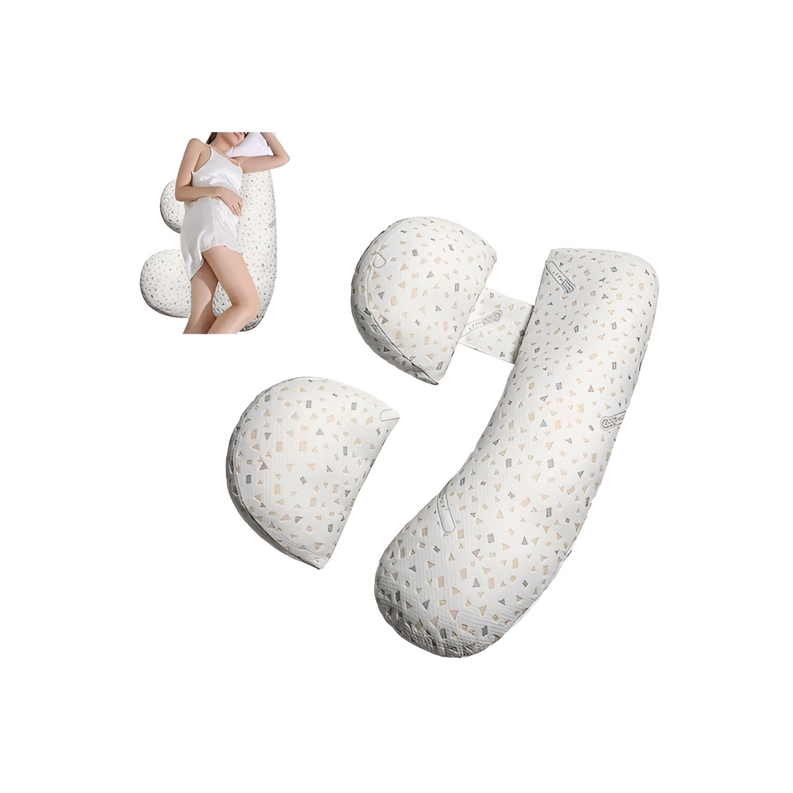 Set Perna pentru Gravide, Flippy, Husa Detasabila, Spuma Moale, Utilizare in Forma H si U, Reglabila, Latime Ajustabila, Proactive, Gri