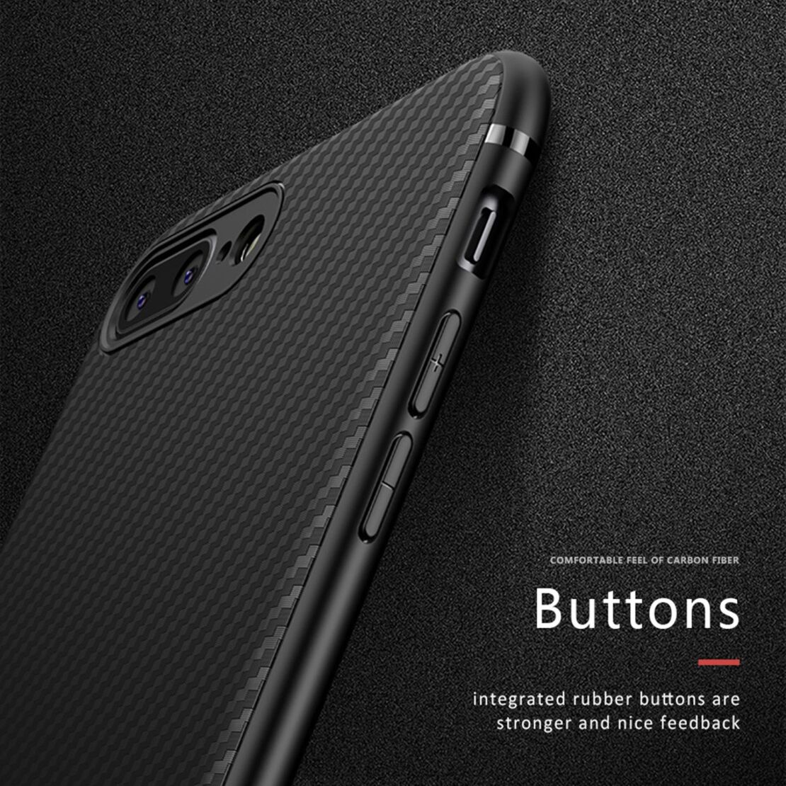 Husa Apple iPhone 8 Plus IPAKY Carbon Fiber Negru
