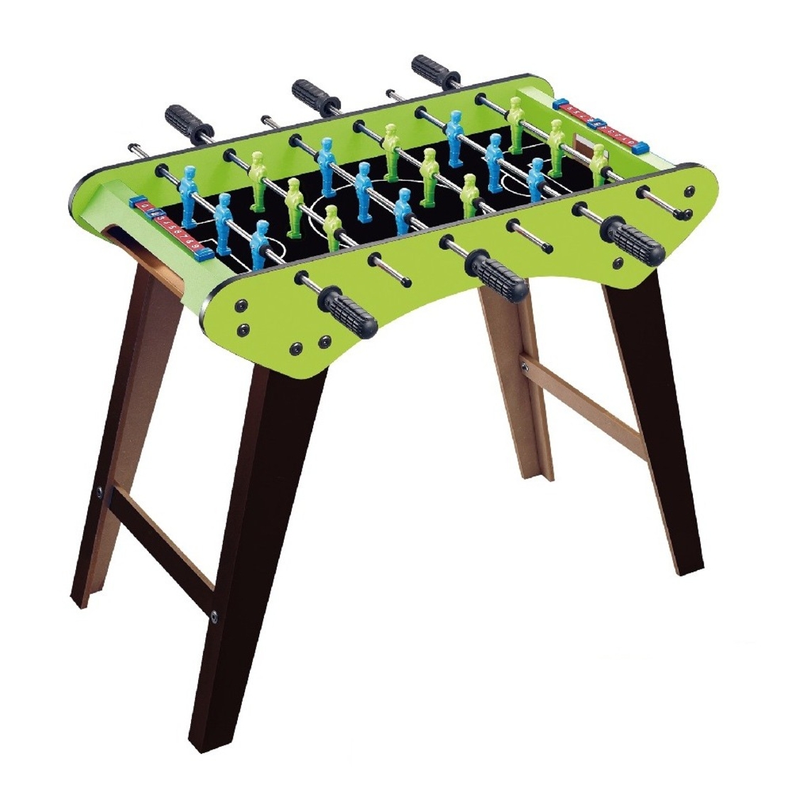 Masa de Fotbal, Flippy, cu Picioare, 6 Manere, Tablou de Scor, 71.3 x 14.6 x 36 cm, din Lemn/Otel/ABS, Verde