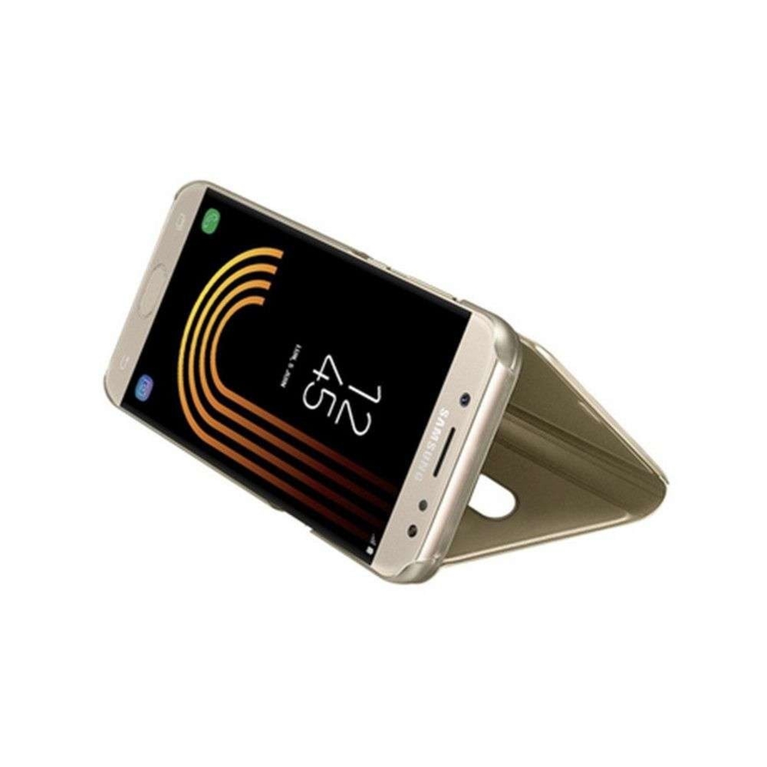 Husa Huawei P30 Lite, Flip Cover Oglinda, Auriu