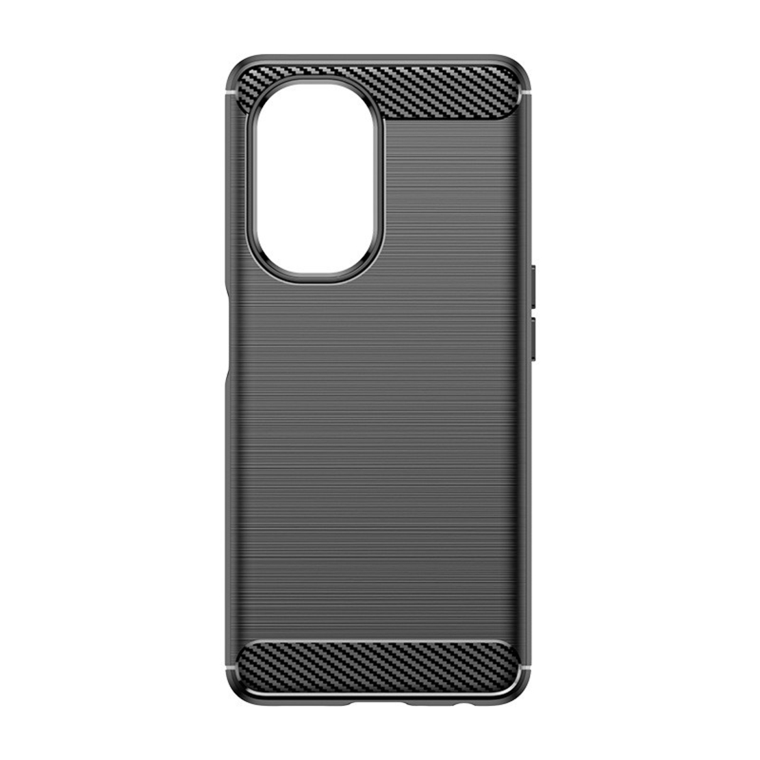 Husa Protectie pentru OnePlus Nord CE3 Lite, Flippy, din Silicon TPU Moale, Textura Periat, Anti Cadere, cu Element Carbon, Negru