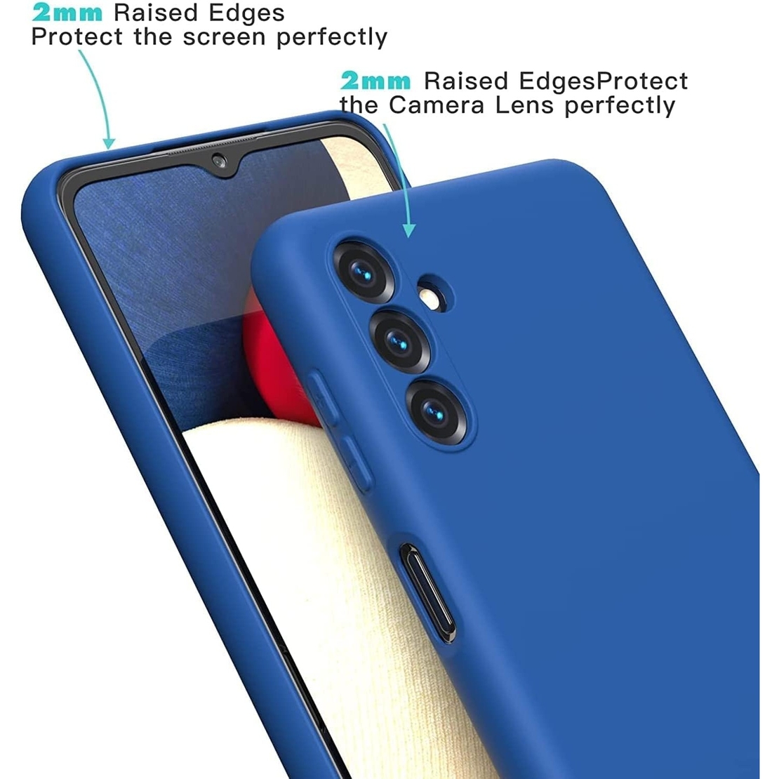 Husa de Protectie, Flippy, pentru Samsung Galaxy A35, Liquid Silicone, cu Microfibra pe Interior, Protectie Antisoc, Compatibil Incarcare Wireless, Albastru