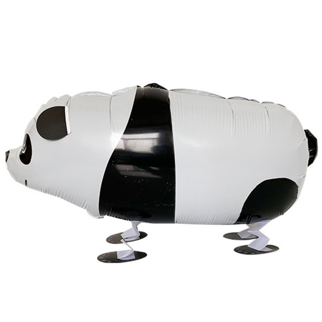 Balon din Folie Metalizata, Flippy, Figurina Animata, Model Panda, 74x42 cm, Ambalaj Individual, Pai Inclus, Umflare cu Aer sau Heliu, Alb-negru