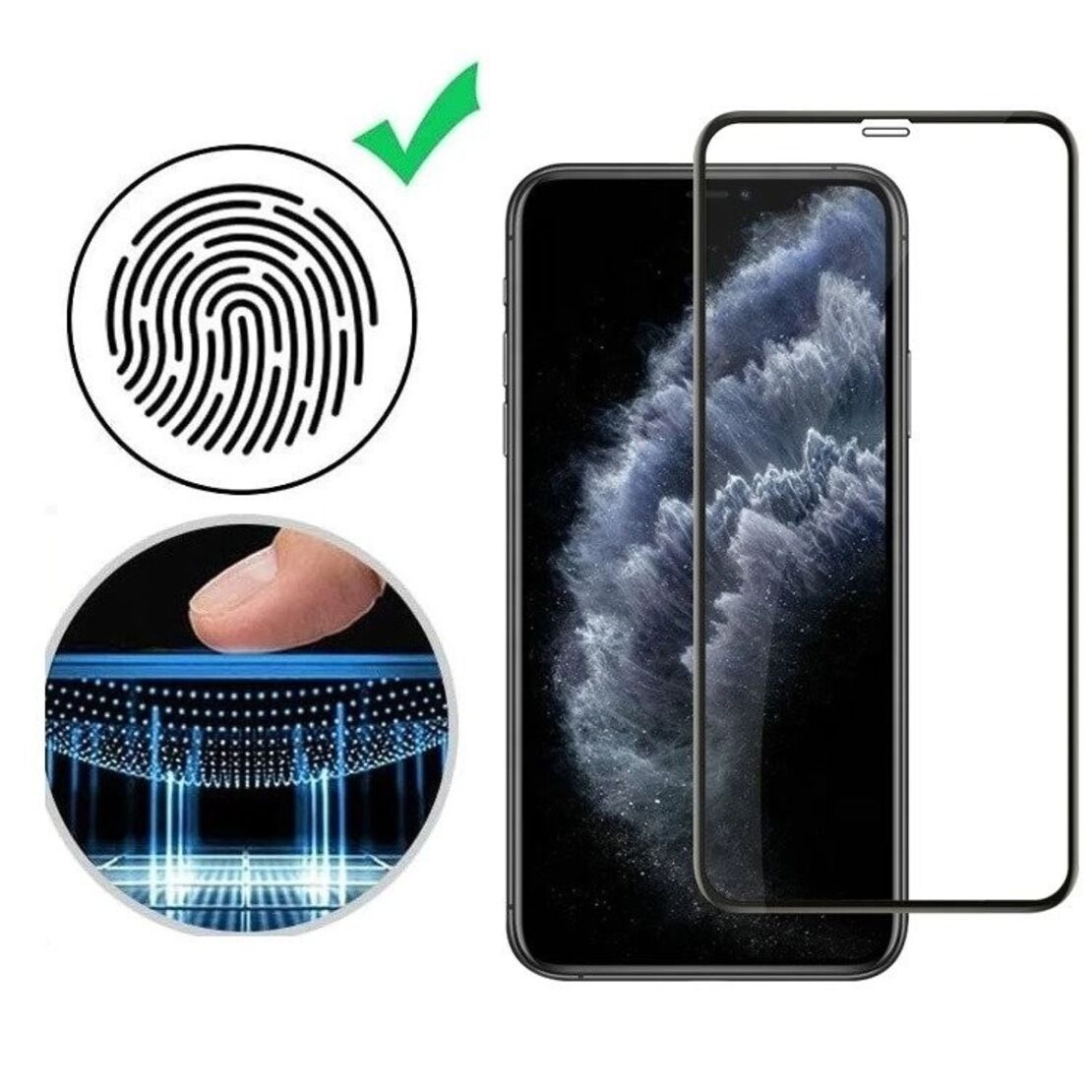 Folie de protectie Full Glue Sticla securizata pentru Apple iPhone XS Max, Negru