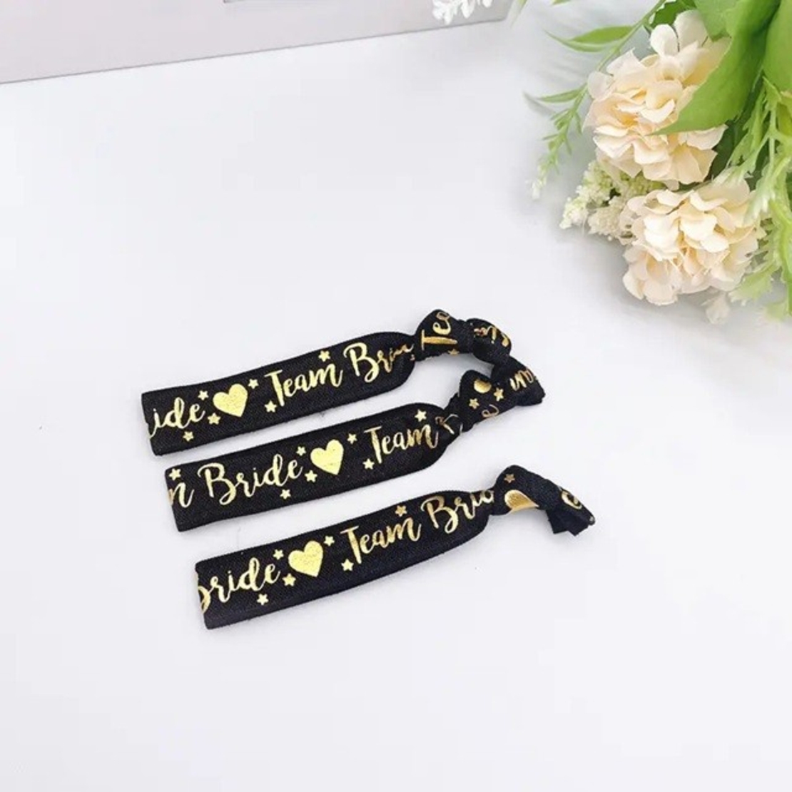 Set 11 Bratari, Flippy, pentru Petrecerea Burlacitelor, din Panza, Marime Universala, Alb/Negru