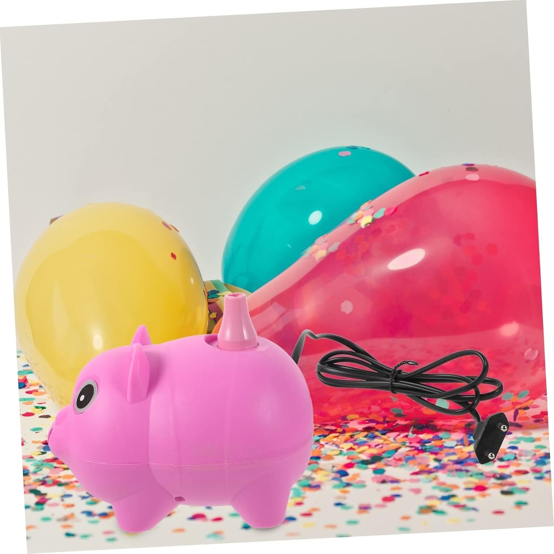 Pompa Electrica Pentru Umflat Baloane, 380 W, din Plastic, Model Porc, Roz