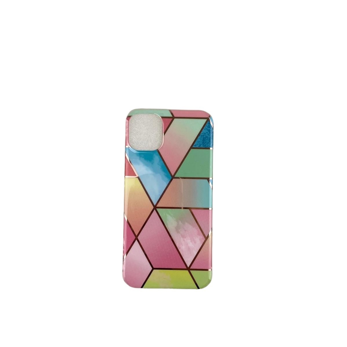 Husa protectie pentru Apple iPhone 11 Pro Max Soft IMD TPU Marble Geometric Roz