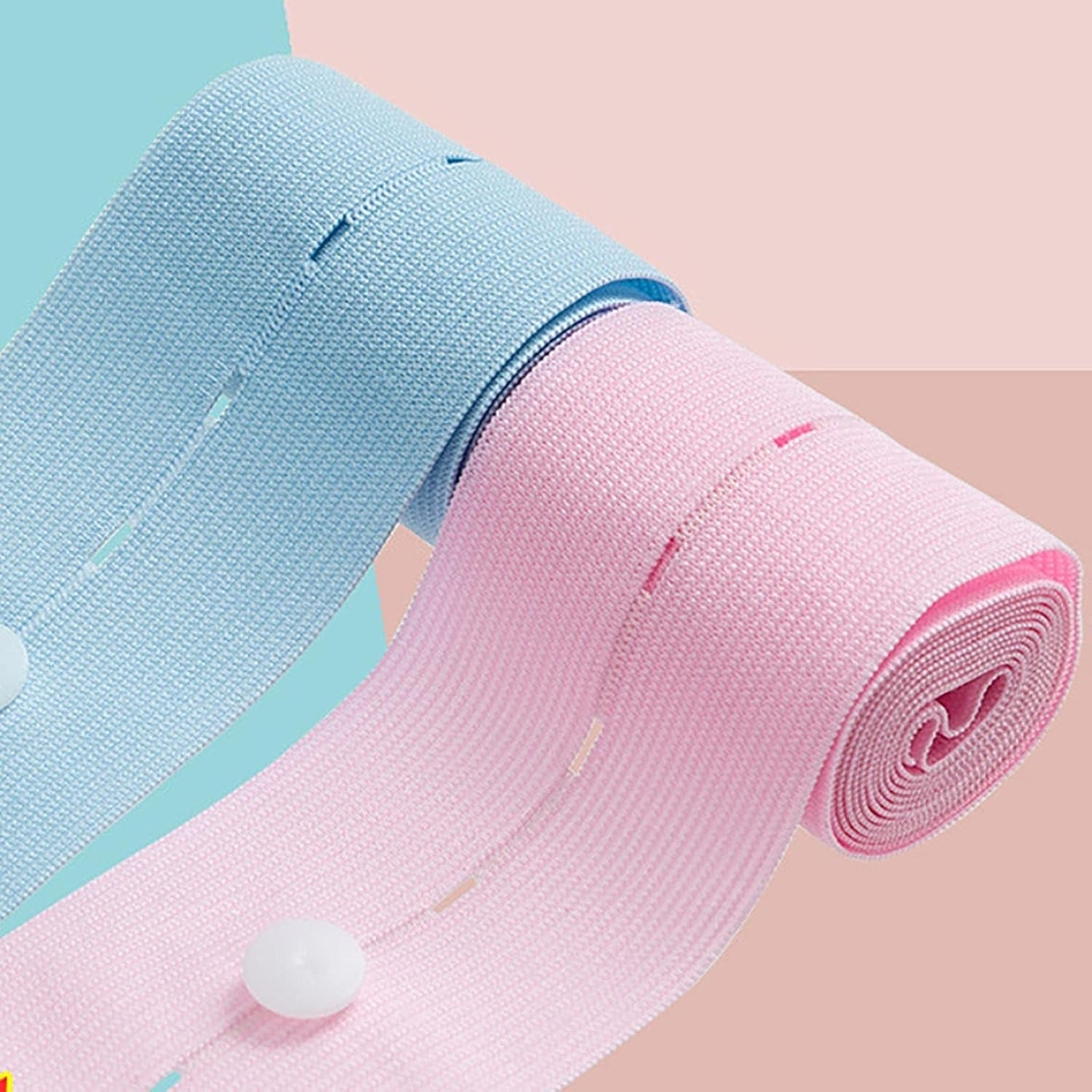 Set 2 Centuri de Monitorizare a Ritmului Cardiac Fetal, Flippy, Material Moale si Elastic, 6 x 130 cm, Albastru/Roz