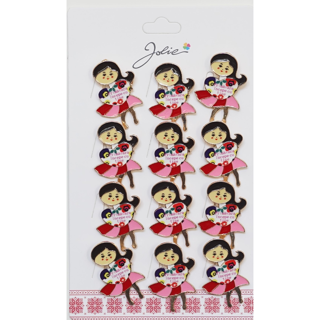 Set 12 Brose Martisor Primavara cu Mesaj Primavara Incepe cu Tine