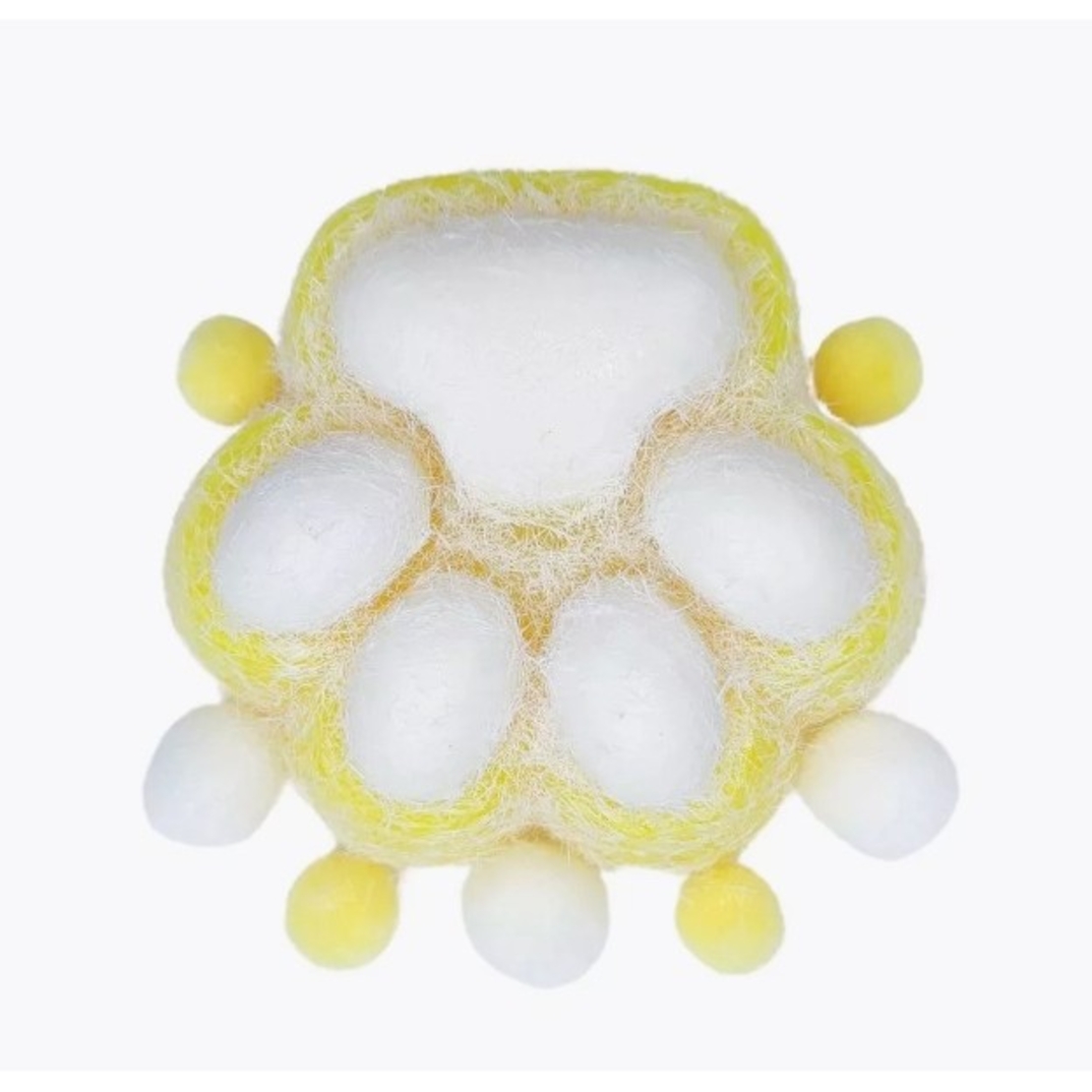 Jucarie Interactiva Squishy, Flippy, Model Cat Paw, Squeeze Pinch Family, Revenire Lenta, din TPR, +3 Ani, 7.5 cm, Textura Puf, Galben