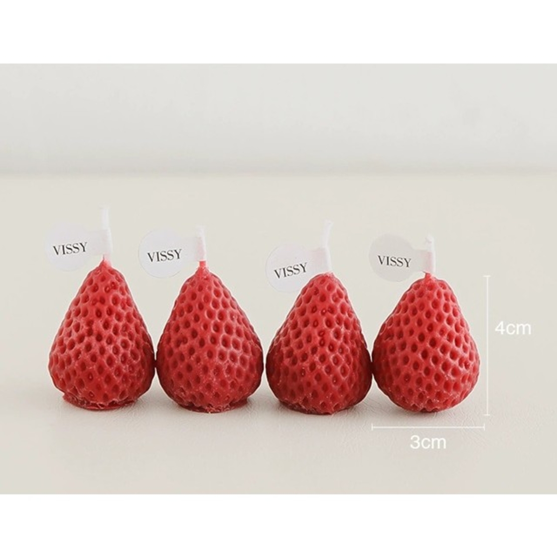Set 6 Lumanari Parfumate, Flippy, Model Capsunici, Ardere 30 min, 78g, 6.3 x 9.3 x 3.8 cm, Rosu