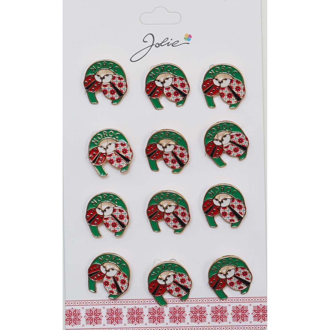 Set 12 Brose Martisor Primavara 2 Buburuze in Potcoava Noroc