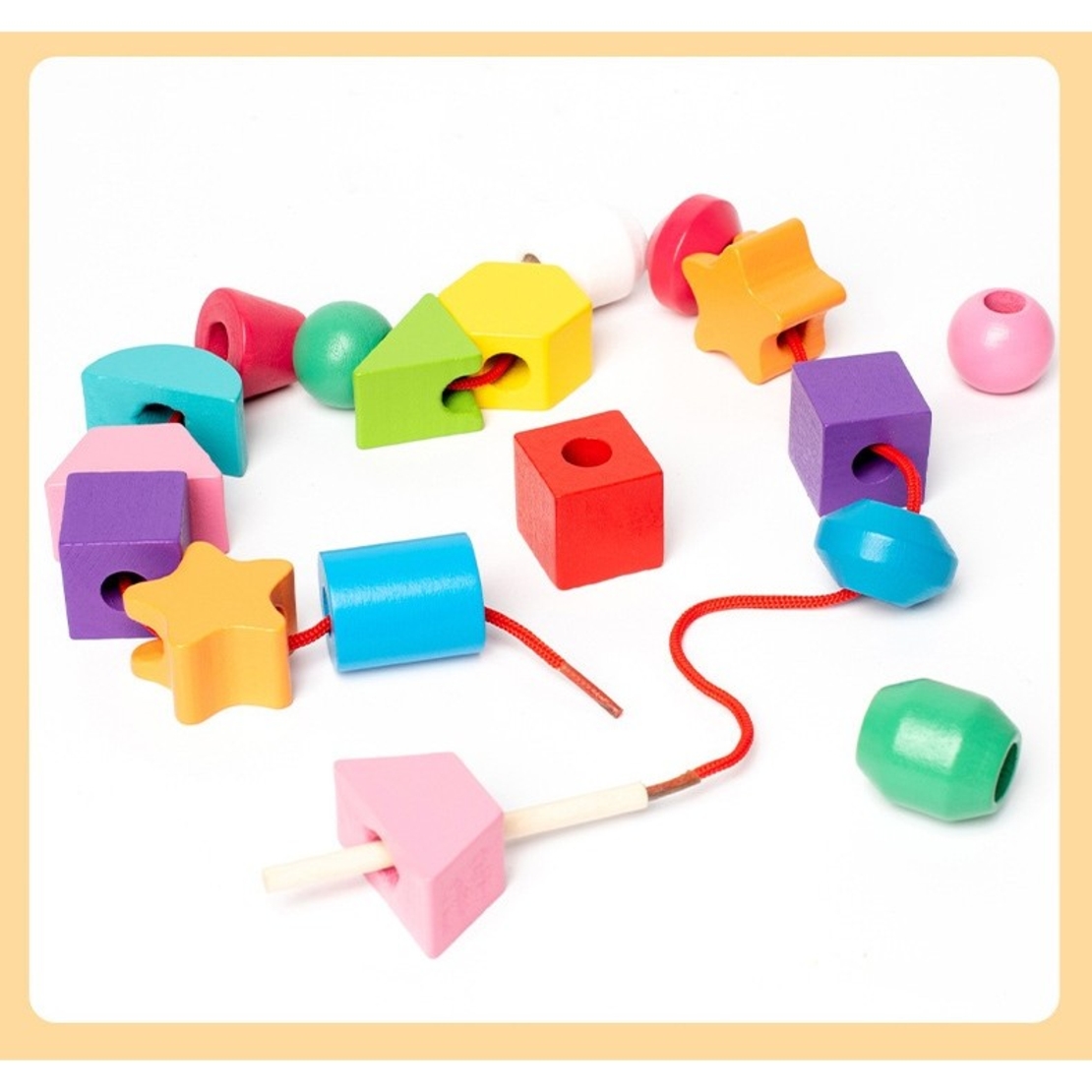 Jucarie Montessori de Sortat, Flippy, din Lemn, Forme Geometrice,+3 Ani, 25 de Piese, 21.5 x 16 x 3 cm, Multicolor