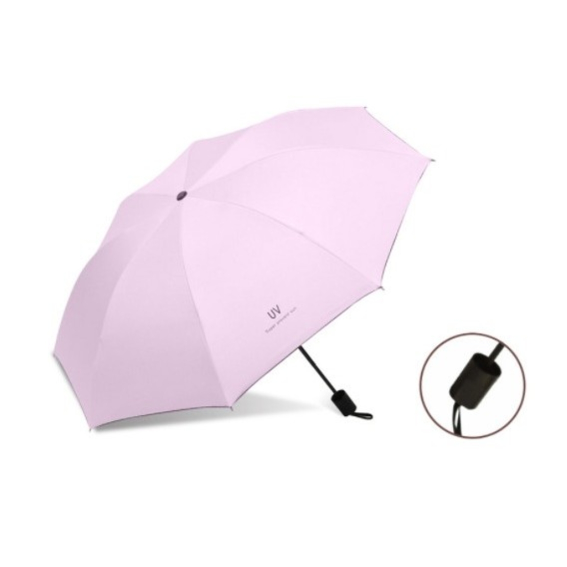 Umbrela, Flippy, Protectie UV Soare, Protectie Ploaie, Pliabila, din Vinil si Otel, 96 x 67 cm, Roz