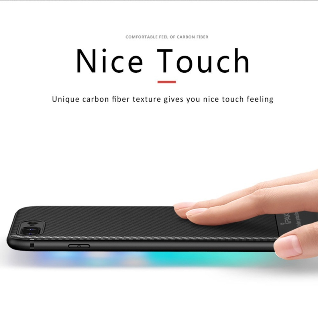 Husa Apple iPhone 8 Plus IPAKY Carbon Fiber Negru